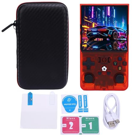 Tomotato Consola de Juegos Portátil Retro, Pantalla HD 4 Pulgadas 720x720 RK3326 Quad-Core Linux, 4000mAh 30+ Emuladores, Doble Joystick para Juegos Clásicos Portátil en Viajes (128g)