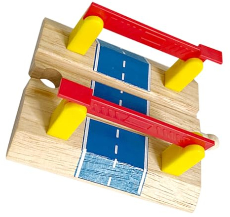 Gogogmee DIY Wooden Train Track Accessory Railway Railing Barrier Model for Backyard and Playroom Scene and Material Railroad Roadblock