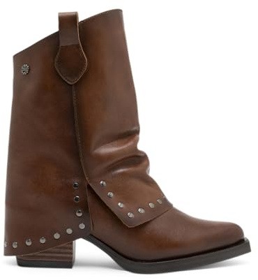 Porronet Botas Doble Faz De Piel Cuero Con Tachuelas Fiorella
