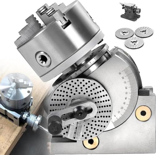 3 Jaw Chuck Dividing Head Set Precision Semi Universal Dividing Head for Milling Machine Rotary Table Tailstock Milling Set 6Inch