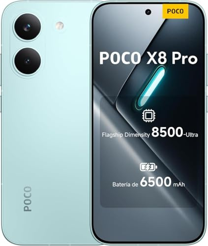 XIAOMI Poco X8 Pro Smartphone 8 GB + 256 GB, procesador Dimensity 8500-Ultra, batería de 6500 mAh, pantalla AMOLED ultra brillante, cámara principal Sony IMX882 de 50 MP con OIS, verde