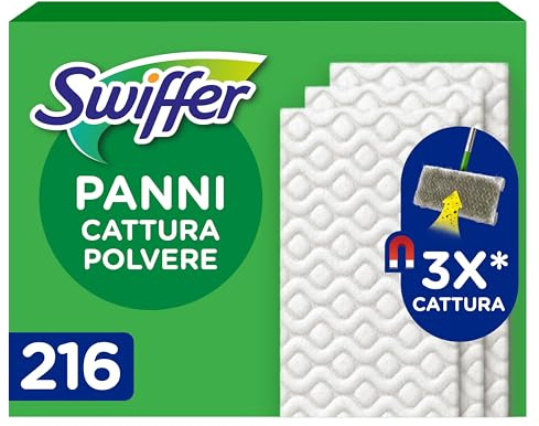Swiffer Dry, Ricariche Microfibra Catturapolvere, 216 Panni, Giga Pack | Per catturare i intrappolare la polvere