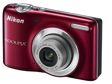 Nikon Coolpix L25 Digitalkamera (10 Megapixel, 5-fach opt. Zoom, 7,5 cm (3 Zoll) Display, bildstabilisiert) rot