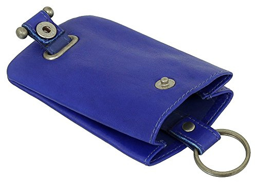Leder Schlüsselglocke Schlüsseletui Schlüsseltasche Schlüsselmappe Schlüsselbeutel Farbe Royalblau