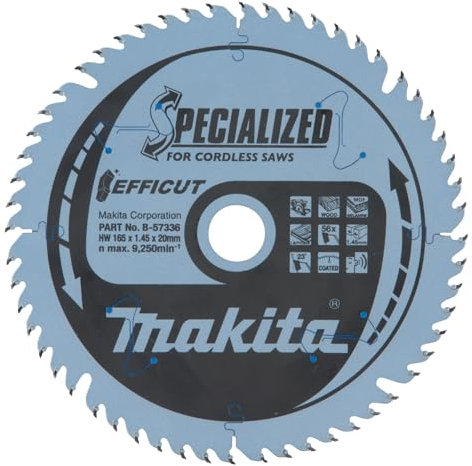 Makita 57336 – Lama per sega circolare Specialized B, 56 denti, 1 V, Argento, 165 X 20 mm
