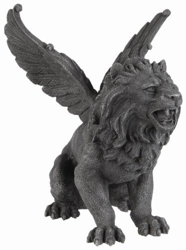 PacficGift Winged Lion Gargoyle Statue Cold Cast Resin Figurine