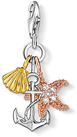 THOMAS SABO Charm-Anhänger Sommer/Strand 925er Sterlingsilber; 750er Gelbgold Und Roségold Vergoldung