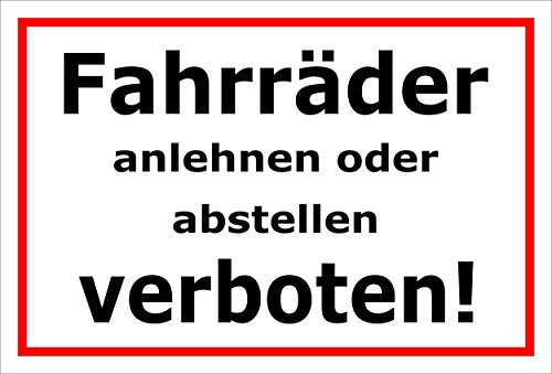 Melis-Folienwerkstatt Schild - Fahrräder abstellen - 30x20cm | Bohrlöcher | 3mm Aluverbund – S00050-046-B -20 Varianten