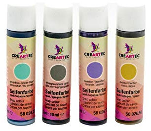 CREARTEC Natürliche Seifenfarbe Opak - Seifenherstellung/Seifenkreationen - Farben: Steingrau, Mokka, Lavendel, Ocranblau - Inhalt: 40ml - Made in Germany