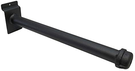 DBM IMPORTS 12 Faceout Pipe Straight Hook Black for Slatwall Set 6 PC Industrial Vintage Pipeline