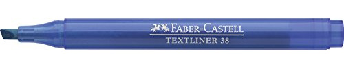 FABER-CASTELL Textmarker TEXTLINER 38, Schaftfarbe: in Schreibfarbe, transluzent, Schreibfarbe: blau (10 Stück), Sie erhalten 1 Packung á 10 Stück