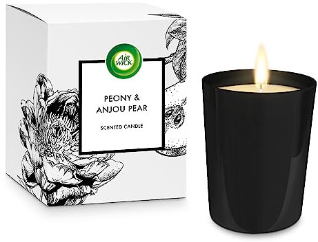 Candela profumata Air Wick, fragranza alla peonia e alla pera di Anjou, gamma premium di profumi da giardino