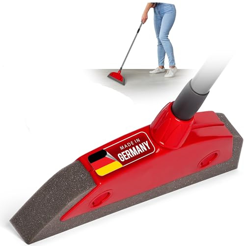Novaliv Balai en mousse avec manche télescopique, Auto & Décapant, Balai de coiffeur en caoutchouc, Balai à picots, Décapant pour poils de chien, Balai pour parquet, Balai pour l'intérieur, Balai pour