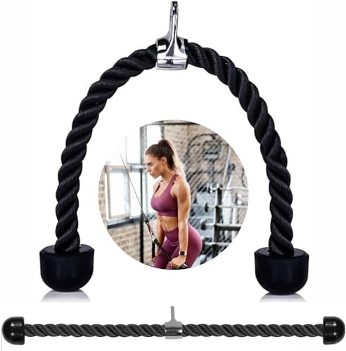Tricep Rope Heavy Duty Gym gym pull down rope, Fitness, Exercise, Body Equipment Extensions Pull Down Bicep/Tricep Rope Cable Attachment