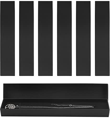 Heyu-Lotus 6 PCS Necklace Box, Black Kraft Jewellery Bracelet Gift Box（21 * 4 * 2cm）, Necklace Case Bracelets Pendant Display Boxes for Mothers Day, Christmas, Thanksgiving, Wedding, Birthday