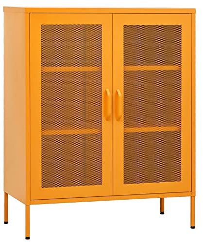vidaXL Armario de almacenaje Amarillo Mostaza 80x35x101,5 cm Acero