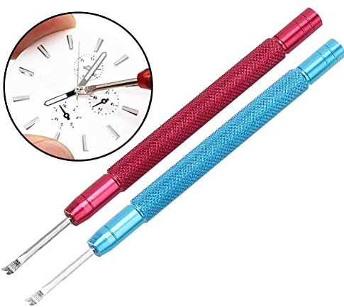Strumento di Riparazione dell'orologio, Leve per Lancette Dell'orologio, Strumento di Estrazione a Leva per Orologi per le Lancette di Orologi Sostituisci 2 Pezzi (Rosso + Blu)