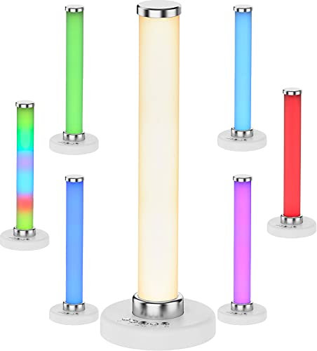 Northpoint LED Tischlampe Tischleuchte Lavalampe mit Farbwechselfunktion RGB & Warmweiß Wiederaufladbar Regenbogen-Effekt mit integriertem Akku (Weiß)