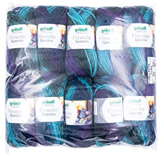 Gründl 3386-03 Spectra/ocean flerfärgad filtgarn - längd 100 m
