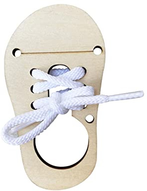 Amagogo Hölzernes Montessori Beschäftigungsbrett - Aktivitäten zum Schuhe Binden, Sensorisches Spielzeug für Motorische Fähigkeiten & Frühe Bildung, Mit Schuhband