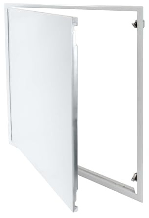 PROTEKTOR Revisionsklappe 60 x 60cm Weiß Stahl | Revisionstür, Wartungsklappe mit Schnappverschluss, Feuchtraumgeeignet