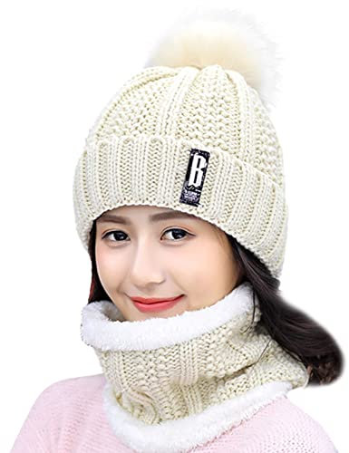 rtdgcv Frauen und Männer Winter Stricken warme Mützen Schal Dual PurposeHat Gehörschutz Winddichte Mütze Blauer Schäler