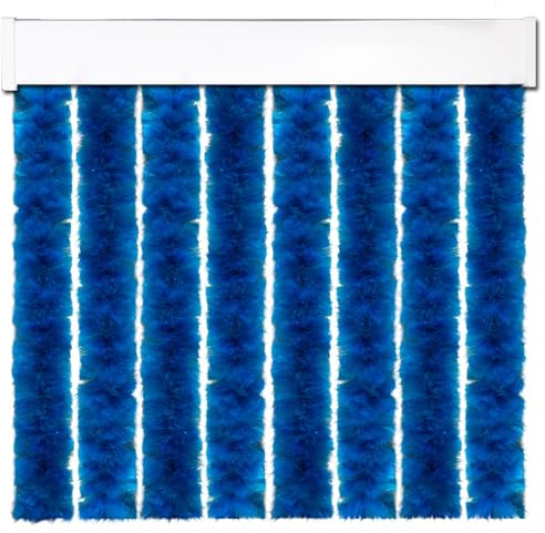 P T PERTONI TENDE Cortina Chenille para Caravana (Largo 185 x 56cm Ancho, Azul)