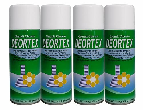 HOME PRO Deortex - Desinfectante en spray para tejidos con perfume y ambientador, desodorante interior, higieniza, ropa salvatessuti, come olores, armario, 4 x 400 ml