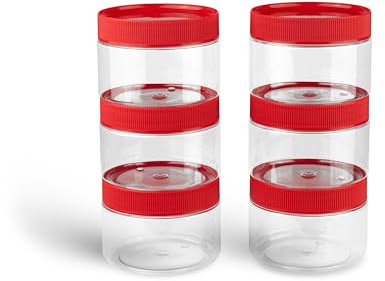 TOX Runddosen Sortiment 250 ml, PET, 6 Stk. | Kunststoffdosen mit stabilem Schraubverschluss für Werkstatt, Büro und Hobby, 094900905