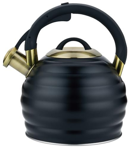 Tea Kettle for Stove Top Whistling Teapot, 3.2Q Tea Pot Stainless Steel Teakettle with Heat Proof Ergonomic Handle