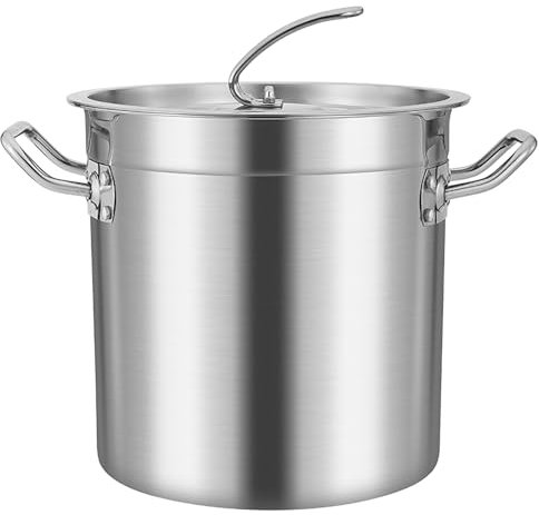Verdickter Suppentopf aus Edelstahl mit Deckel, Suppeneimer mit großem Fassungsvermögen in Lebensmittelqualität, Öleimer/Eimer for kochendes Wasser/Reiskübel for den gewerblichen Gebrauch(50L)
