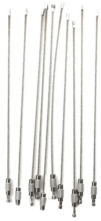 SAKURRDD 10 Stücke Drahtseil Schlüsselanhänger Edelstahl Schlüsselanhänger Karabiner Kabel Auto Hausschlüssel Ringhalter for Outdoor Wandern Einsatz/205