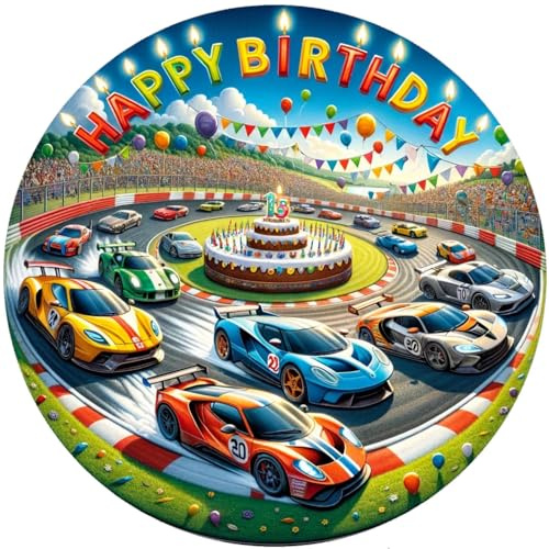 Fondant Tortenaufleger Tortenbild Geburtstag Party RENNWAGEN K 1
