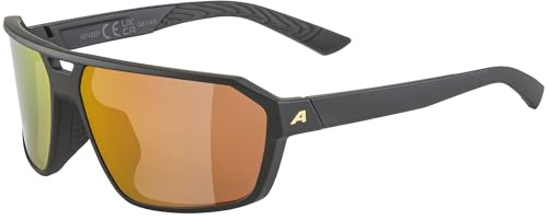 ALPINA SWIFT, sportglasögon för vuxna, svart-guld matt, en storlek, 100% UV-A, UV-B- och UV-C-skydd