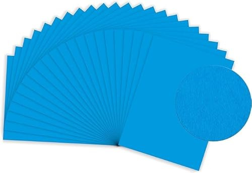 Sumico Bastelkarton 50x70cm 25 Bogen I Bastelpapier 220g/m² I dickes Ton-Papier zum Basteln & Malen I Bastel-Pappe umweltfreundlich verpackt I Tonkarton bunt für Kinder (Blau)