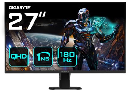 Gigabyte GS27QA 27 QHD Gaming Monitor - 2560 x 1440, 180Hz, 1ms, 300 cd/m², FreeSync, HDR Ready, HDMI 2.0, DisplayPort 1.4