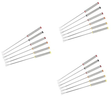 Amosfun 18 Stk Fruchtgabel Spieß Marshmallow- Essenssticks Käse grillen Hot Dog smores Spieße schokoladenfondue schokofondue besteckset schnellkochtopf Fonduegabel Dessertgabel