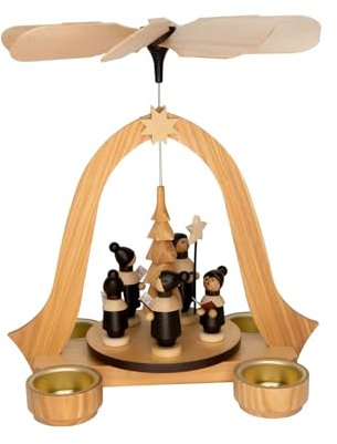Rudolphs Schatzkiste Tealight Pyramid Kurrende (Tea Light) W x H x D 24.5 x 26 x 20 cm Christmas Pyramid Wooden Pyramid