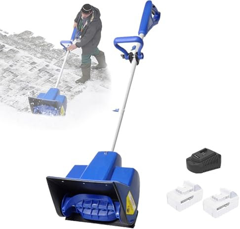 Pala Da Neve A Batteria, Spazzaneve Elettrico, Larghezza Di Sgombero 28 Cm, Profondità Di Sgombero 17 Cm, Distanza Di Lancio 6 Metri, Portatile, Due Batterie, Adatta For In Giardino E Su Strada