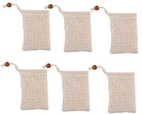 DRESSOOS 6 Pezzi borsa da massaggio sacco doccia spumeggiante rete per sapone da doccia Risparmiatore di schiuma di sapone reti schiumose sacchetto di schiuma a bolle schiumoso Ramiè