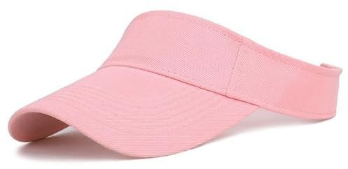 HERUAI Kids Sun Visor Hat for 4-10Y Boys Girls Summer Sport Beach Cap Adjustable Golf Tennis Sun Visor Cap Pink