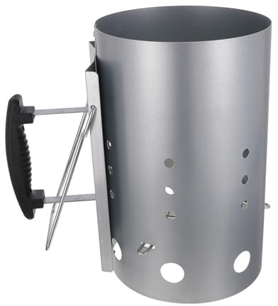 Milisten Accendifuoco Barbecue Esterno in Secchio Galvanizzato con Manico in Nylon Termoisolante Avvio Rapido della Carbonella per Grill e Braciere Carbonella