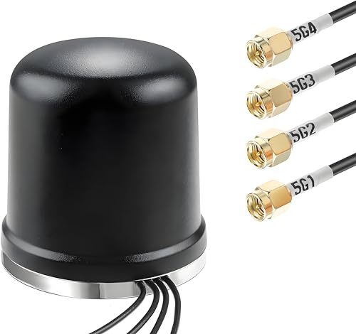 4x4 MIMO Omnidirectional Low Profile Wide-Band 4G LTE 5G Magnetic Base External Antenna for Boosts Performance of 4G/5G Routers Gateways Hotspot Verizon AT&T T-Mobile RV Home Internet, Slinkdsco