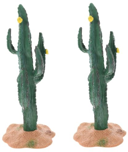 ibasenice 2 Piezas De Cactus Artificiales para Decoración De Simulación De Paisaje Mini Cactus De Cactus DIY Verde