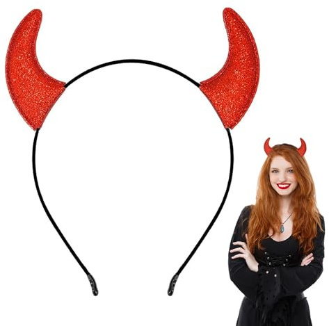 Corne Diable, Serre Tete Halloween, Serre Tete Diable, Serre-Tête Cornes de Diables, Serres Tetes Halloween Femme, Convient pour les Fêtes de Carnaval d'Halloween et Les Jeux de Rôle
