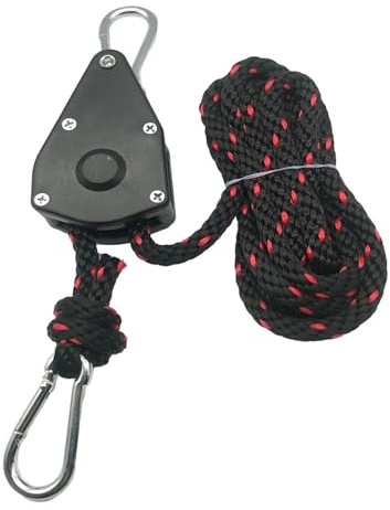 Corde d'ancrage, 10mm 3/5/10m 100kg Camping tente corde poulie cliquets canoë bateau arc arrière arrimage corde robuste réglable corde cintre,Multi-usages(Black 5m)