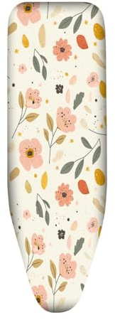 Copriasse da Stiro 140x50 Pink Orange Elastico Universale per Tutte Le Assi da Stiro, Resistente al Calore - Cordoncino di Fissaggio e Stretch-System - Facile da Cambiare