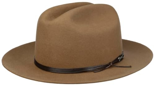Stetson Golden Valley Westernhut Cattleman-Hut Wollfilz Ledergarniturband Herren Herbst Winter braun L (58-59 cm)