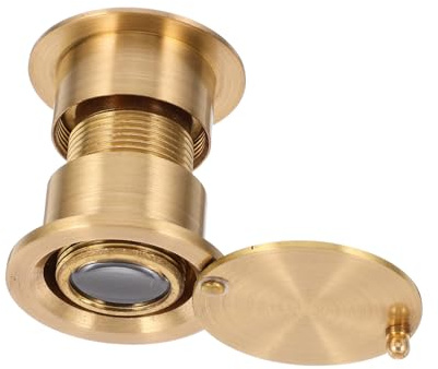 ELAYARD Türspion aus Messing mit Weitwinkel und Drehbarer Sichtschutzabdeckung für 40-55mm Türstärke Einfache Montage für Zuhause und Büro Goldfarben