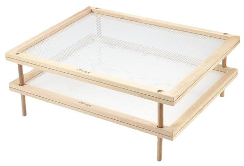 QUXVUIS Séchoir à pâtes empilable Double couche sèche-aliments frais étagère à fruits nouilles faisant plateau Gadgets d'ustensiles de cuisine ménagers, doubles couches